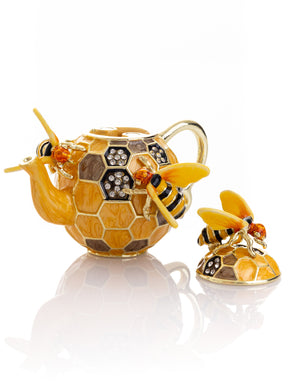 Keren Kopal Bee & Honeycomb Teapot Trinket Box by Keren Kopal