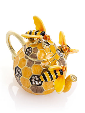 Keren Kopal Bee & Honeycomb Teapot Trinket Box by Keren Kopal