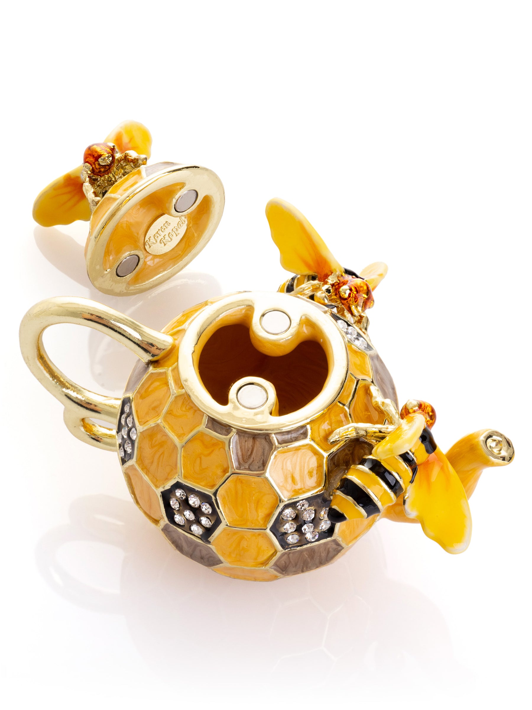 Keren Kopal Bee & Honeycomb Teapot Trinket Box by Keren Kopal