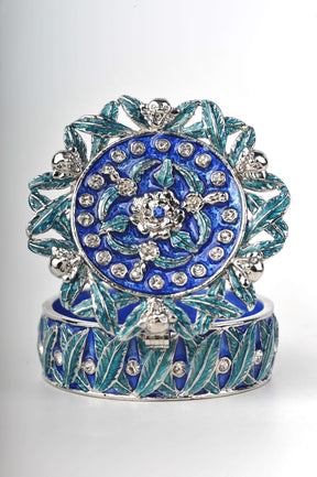 Keren Kopal Blue Box Decorated with Leaves