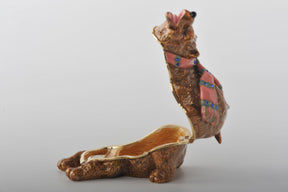 Keren Kopal Brown Bear with a Pink Scarf