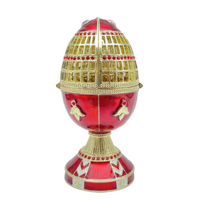 Keren Kopal Blue Faberge Egg with Blue Rose Inside