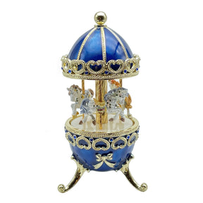 Keren Kopal Blue Musical Carousel with Royal Horses