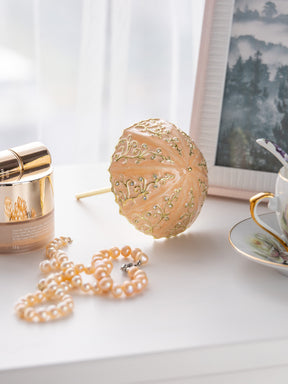 Keren Kopal Pink Umbrella Trinket Box Handmade with Swarovski Crystals