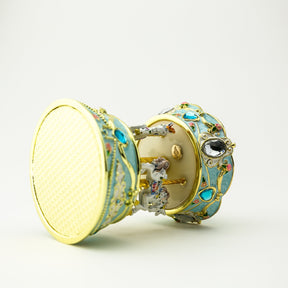 Keren Kopal Blue Wind up Horse Carousel Faberge Egg