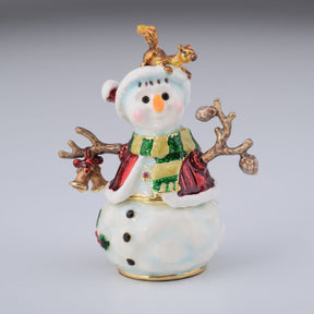 Keren Kopal Christmas Snowman with a Squirrel on His Head