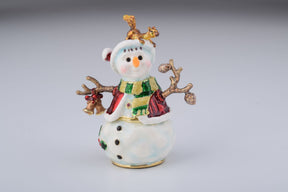 Keren Kopal Christmas Snowman with a Squirrel on His Head