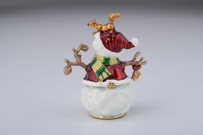 Keren Kopal Christmas Snowman with a Squirrel on His Head