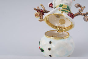 Keren Kopal Christmas Snowman with a Squirrel on His Head