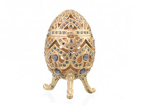 Keren Kopal Gold Faberge Egg with Blue Crystals