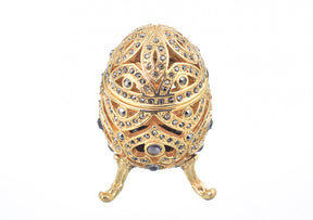 Keren Kopal Gold Faberge Egg with Blue Crystals