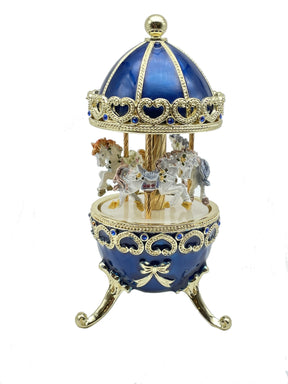 Keren Kopal Blue Musical Carousel with Royal Horses