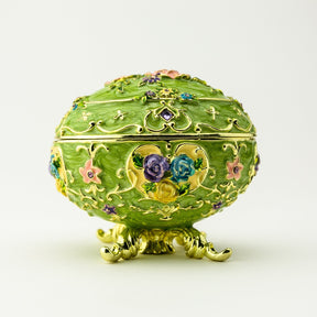 Keren Kopal Green Faberge Egg with Flowers
