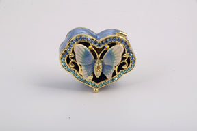 Keren Kopal Golden Blue Box Decorated with a Butterfly