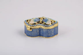 Keren Kopal Golden Blue Box Decorated with a Butterfly