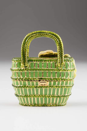 Keren Kopal Green Handbag with Yellow Flowers