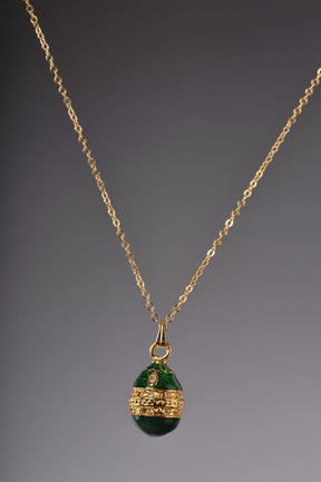 Keren Kopal Green & Gold Egg Pendant Locket Necklace