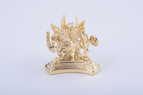 Keren Kopal Blue Faberge Egg with a Golden Frog Inside