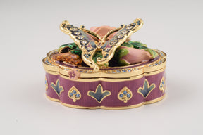 Keren Kopal Butterfly on a Flower Trinket Box