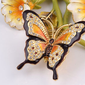 Keren Kopal Black & Orange Butterfly on Flowers