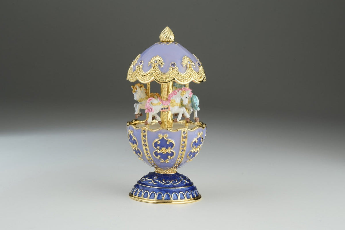Keren Kopal Purple Carousel Egg with White Royal Horses
