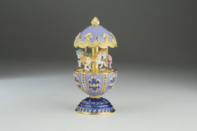 Keren Kopal Purple Carousel Egg with White Royal Horses