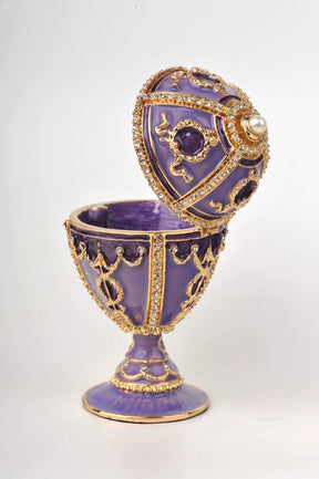 Keren Kopal Purple Faberge Egg with Pearl on top