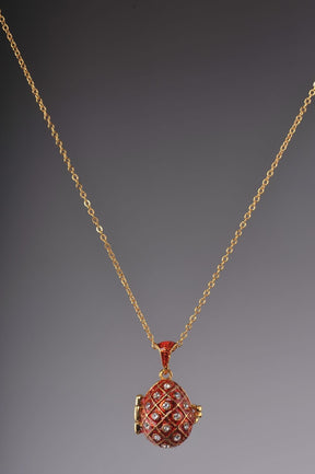 Keren Kopal Red Egg Pendant with a Surprise Apple Inside