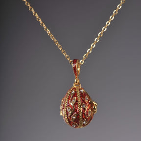 Keren Kopal Red Faberge Egg Pendant Necklace