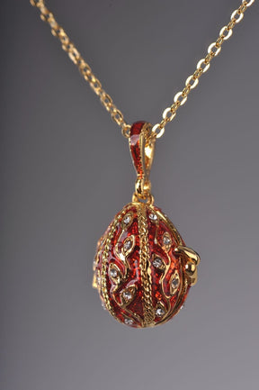 Keren Kopal Red Faberge Egg Pendant Necklace