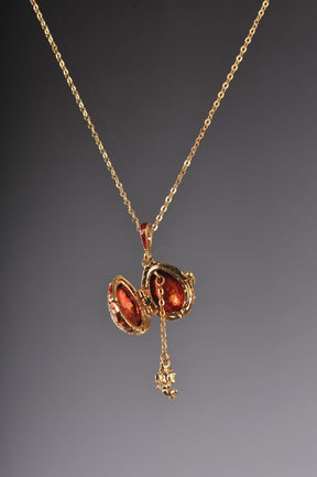 Keren Kopal Red Faberge Egg Pendant Necklace