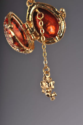 Keren Kopal Red Faberge Egg Pendant Necklace