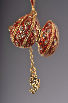 Keren Kopal Red Faberge Egg Pendant Necklace