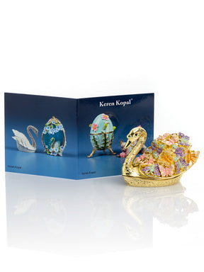 Keren Kopal Golden Swan Decorated with Butterflies