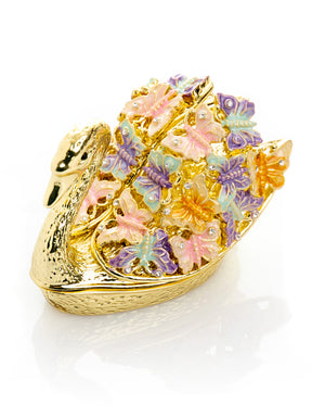 Keren Kopal Golden Swan Decorated with Butterflies