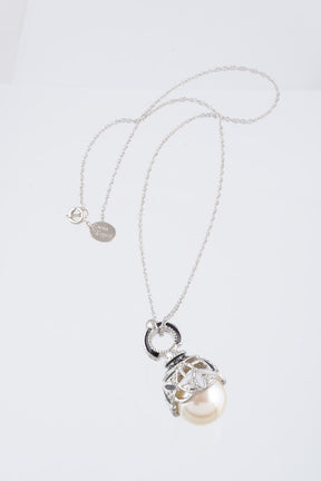 Keren Kopal Silver & Black Pearl Egg Pendant Necklace