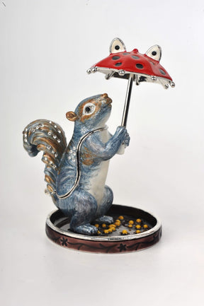 Keren Kopal Squirrel with a Red Umbrella