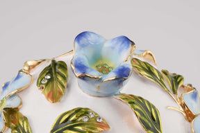 Keren Kopal White Faberge Egg with Flowers