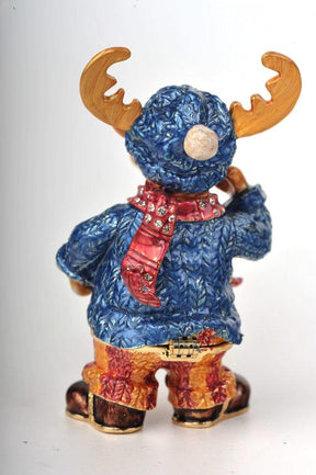 Keren Kopal Winter Deer with Blue Coat and Red Scarf