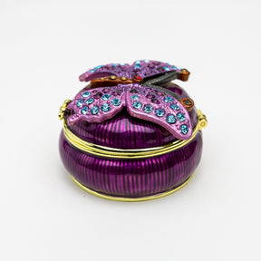 Keren Kopal Purple Decorated Trinket Box with Butterfly